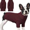 Dog Sweaters for Small Medium Large Dog, Classic Turtleneck Pet Clothes Warm Thermal Doggy Winter Coat, Thick Double Knitting Collar Pullover Cold Weather Puppy Jacket for Indoor & Outdoor Wear (Burgundy, S)