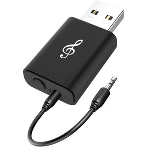 USB Bluetooth Transmitter Receiver,2-in-1 Mini Wireless Audio Adapter,3.5mm Bluetooth AUX Adapter for TV/PC/Headphones/Speakers/Car/Home Stereo System, Portable Wireless Receiver,Plug and Play
