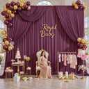 50ft x 12ft Burgundy Backdrop Curtains for Parties, Wrinkle Free 10 Panels Photo Backdrop Drapes Back Drop Cloth for Wedding Birthday Photography Background Decor