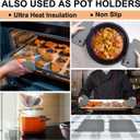 Walfos Silicone Trivet Mats - 4 Heat Resistant Pot Holders, Multipurpose Non-Slip Hot Pads for Kitchen Potholders, Hot Dishers, Jar Opener, Spoon Holder, Food Grade Silicone & BPA Free (Nordic Grey)