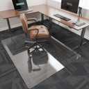 Office Chair Mat for Carpet, tixpol 46" x 60" Chair Mat for Carpeted Floors, Non-Slip Carpet Protector Floor Mat with Grips, Heavy-Duty Rolling Under Desk Mat for Home Office and Gaming (Clear)