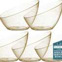 Posh Setting Gold Plastic Serving Bowls - Angled, Disposable for Chips, Candy, Salad, Fruit - Wedding and Party Table - Gold Glitter, 8 OZ, 5 Pack