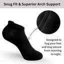 RELY+ Women's Ankle Socks - 6 Pairs Low Cut Tab & No Show Athletics Sports Running (Black White & Grey)