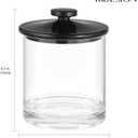 mDesign Small Modern Apothecary Storage Organizer Canister Jars - Acrylic Containers for Bathroom, Organization Holder for Vanity, Counter, Makeup Table, Lumiere Collection, 2 Pack, Clear/Black