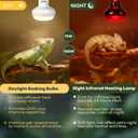Reptile Heat Lamp Bulbs, 2 Pack 100W Reptile Heat Bulbs UVA Daylight Basking Bulb and Infrared Heat Lamp Red Night Light Bulb Combo for Bearded Dragon Chameleon Turtle Snake Gecko Lizard Chicken Tank