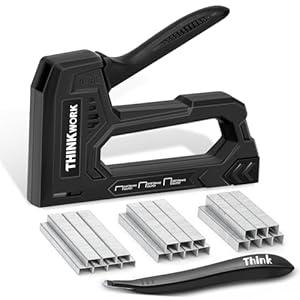 THINKWORK Light Duty Staple Gun - Upholstery Staple Gun for Wood with 1600pcs JT21 Staples 1/4", 5/16", 3/8" and Staple Remover, Fabric Stapler Gun for Crafts, Home Use, Wall, DIY, Lights Decora