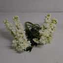 White Delphinium Artificial Flowers,5PCS Faux Larkspur Flowers 39" Long Stem Silk Flowers for Tall Vase Home Wedding Table Decor(White) (Ivory)