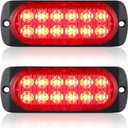 AT-HAIHAN Pack of 2 Aluminum Housing Red LED Trailer Stop Brake Turn Tail Lights, DOT Compliant Waterproof Surface Mount Lighting for Truck Tractor Jeep RV