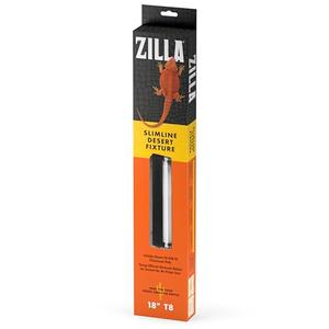 Zilla Reptile T8 Slimline Desert Pet Habitat Light Fixture with 15 Watt Fluorescent Bulb, 18 Inches,Black