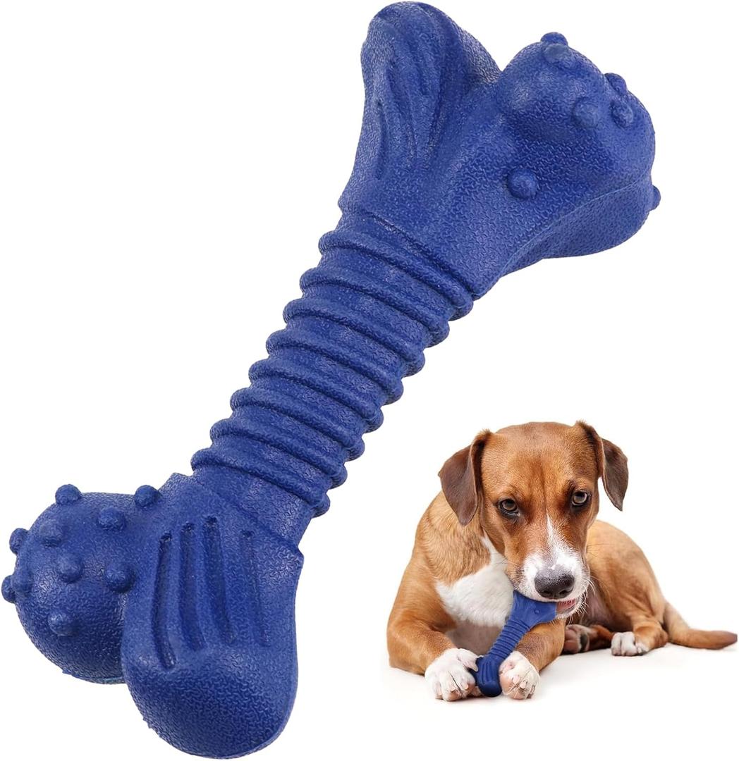 Dog Toys for Aggressive Chewers, Dog Toys for Medium Large Dogs, Natural Rubber Dog Chew Toys with Beef Flavor, Indestructible Dog Toy, Chew Toys for Aggressive Chewers (Blue), 9 inches