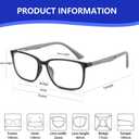 BLUEMOKY Blue Light Reading Glasses for Men，Sport Square Frame Readers, Anti Glare Computer Glasses(Black,2.25)