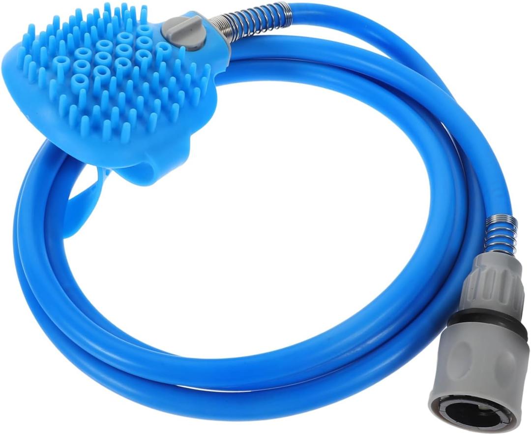 1Set Pet Shower Sprayer Nozzle Brush Durable Dog Bathing Tool with Massage Function Hose for Cleaning and Grooming for Dogs and Cats