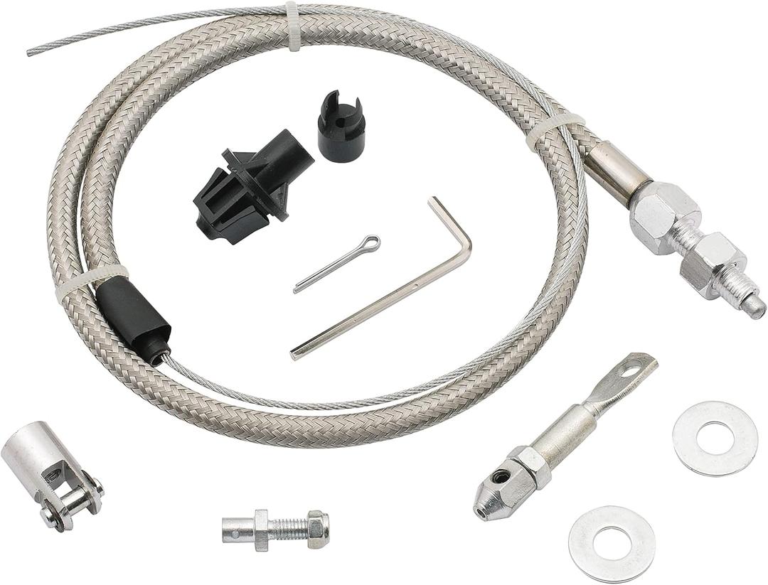 Mr. Gasket 5657 Throttle Cable Kit - Stainless Steel Braided