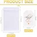 White Organza Bags Set, 60PCS Drawstring Gift Bags with 60PCS Thank You Tags Candy Mesh Pouches for Christmas Wedding Party