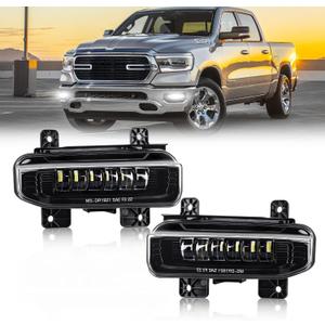 OPP ULITE Ram Led Fog Lights for Dodge Ram 1500 2019-2021, 2019-2022 Dodge Ram 2500 3500, 72W 3100LM 6500K Cool White, Clear Lens Bumper Fog Driving Light, 2PC Pack (1921 Ram Fog)