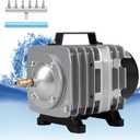 Aquarium Air Pump with Aluminum Housing, Commercial Air Pump with 6-Outlet Air Manifold, Pond Aerator Fish Tank Bubbler for Aquarium, Pond, Hydroponics (1000GPH-30W)