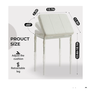 Adjustable Ottoman Pouf, 4 Height Position & 60 Degree Tilt Angle Adjustment Footrest Ottomans Footrest Foot Stools Pouffe Footstool for Under Desk for Living Room Home(Beige)