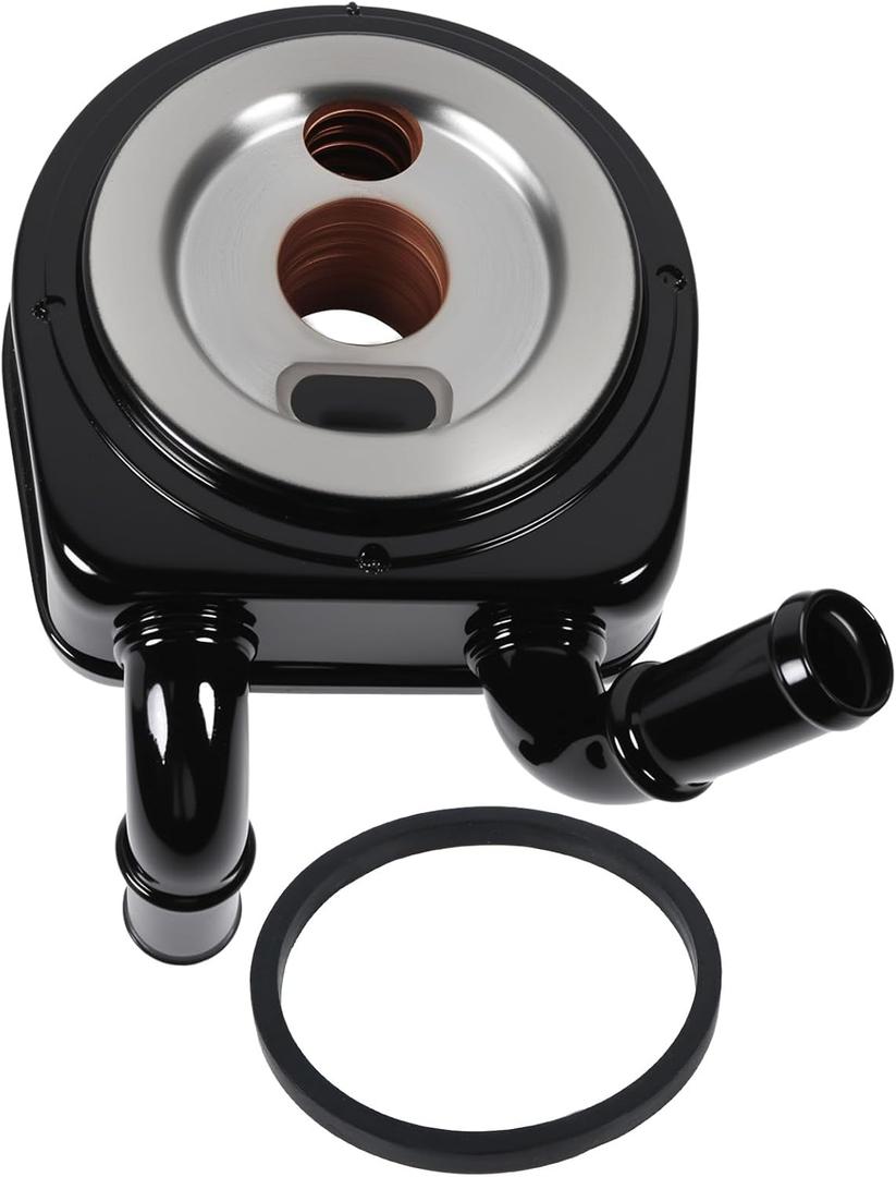 Engine Oil Cooler Assembly Compatible with Dodge Grand Caravan, Compatible with Town & Country, 3.3L / 3.8L V6 2001-2010 Engine Aftermarket Replacement Part # 4694338AD 4694338AC