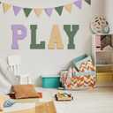 Wooden Letters and Numbers 17 Inch, Big Wooden Number 3 Shape Cutout Vintage Sports Style Unfinished Wood Alphabet Numbers for Wall Decor Nursery Name Painting Crafts Party Room Home Decoration