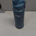 Swigina [2-IN-1 LID] Insulated Water Bottle with Silicone Boot (36hrs Cold/18hrs Hot) - DIY Stickers, Leakproof, BPA Free, 24 oz (Cyan)