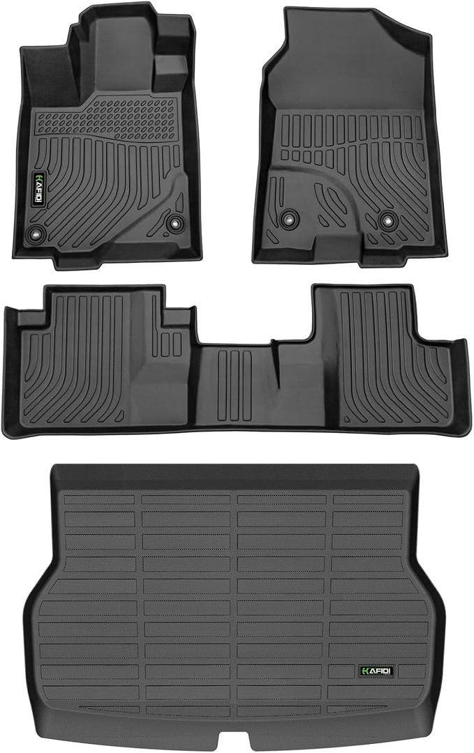 Floor Mats & Cargo Liner for Acura RDX 2016 2017 2018,1st 2nd Row with Trunk Mat, TPE All Weather Protection Car Floor Liners Accessories - Black