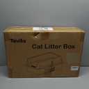 2 Pack XL Stainless Steel Litter Box with High Sides Shield for Multi Cat, Extra Large Tall Wall Open Top Deep Metal Pan for Big Cats, Anti-Leak Non-Stick Odor Control, 2 Scoops Included, Black