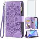 Asuwish Compatible with OnePlus 9 OnePlus9 5G Wallet Case and Tempered Glass Screen Protector Flip Credit Card Holder Stand Cell Phone Cover for One Plus9 On 1 Plus 1plus One+ 1+ 1+9 Nine Women