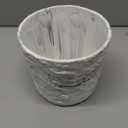 Ekirlin 7 Inch Natural Ore Textures Plant Pot, Resin Outdoor Planters with Drainage Hole, Removable Rubber Stopper and Non-Slip Soft Pad,Weatherproof Decorative Pot for Indoor/Garden Plants