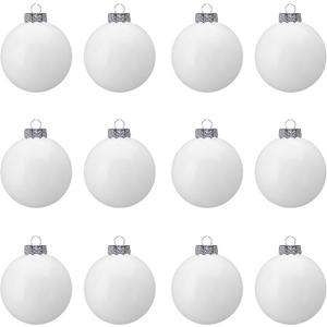 Sleetly DIY Christmas Tree Ball Ornaments Set for Kids and Adults - Holiday Xmas Christmas Ornament Decorations for DIY Crafts, Painting, Drawing, Large 3.15 inch, White Matte Blank, Set of 12