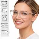 Missfive 2 Pack Unisex Multifocus Progressive Reading Glasses Men Women, Anti Blue/UV No-Line Multifocal Readers