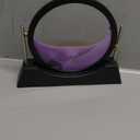 Oneshow Moving Sand Art Picture Flowing Sand Painting 3D Deep Sea Sandscape Liquid Motion Display 360 Rotation Round Glass Frame Relaxing Desktop Home Office Decor for Adult Desk Art (Purple)