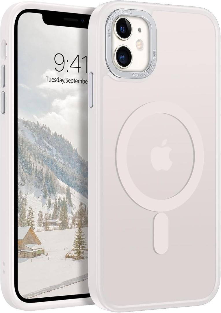 BENTOBEN for iPhone 11 Phone Case, Phone case iPhone 11 Magnetic Case [Compatible with Mag Safe] Translucent Matte Slim Shockproof Anti-Fingerprint Protective Cover for iPhone 11 6.1 Light Grey