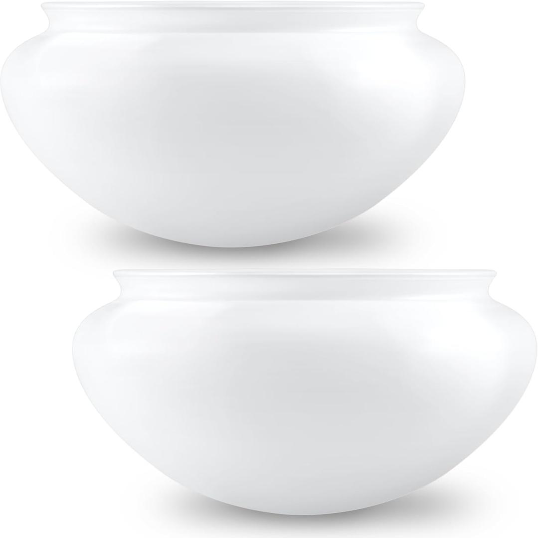 2 Pcs 6'' White Mushroom Ceil Lamp Shade Actual 5-1/2'' Fitter Mushroom Light Globes Light Fixture Cover Lampshade Replacement for Pendant Light Home Bedroom Living Room Decoration