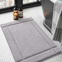 Color&Geometry Ultra Soft Bathroom Rug Non Slip with Rubber Backing, Absorbent Washable Bath Mat, Quick Dry, Premium Microfiber Plush Mat for Bathtub and Shower Floor,Light Grey,16"x24"