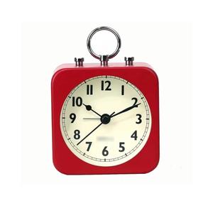 Alarm Clocks Metal Alarm Clock Wall-mountable Alarm Clock Silent Desk Clock Battery Operated Easy to Operate Suitable for Bedroom Travel Desk Kids (Color : Red, Size : 12 * 12 * 8.5cm)