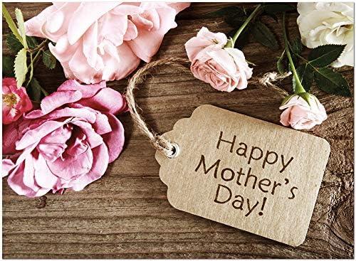 25 Mother's Day Cards - Beautiful Rose Design - 26 White Envelopes - FSC Mix