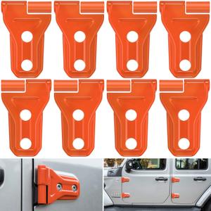 Door Hinge Cover Trim Exterior Accessories Decoration for 2018-2025 Jeep Wrangler JL JLU Sport Sahara Freedom Rubicon Unlimited & Gladiator JT 2-Door and 4-Door (Orange 8PCS)