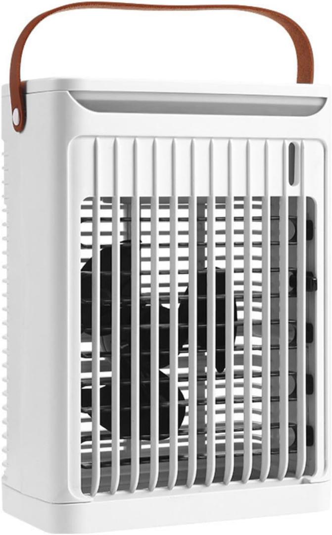 Air Conditioning Fan, Universal Portable Mini Desktop Cool Evaporative Cooler With Usb Charging, 5-Speed Wind Speed, 680ml Water Tank Low Noise 7-Color Night Light for Office Bedroom Car