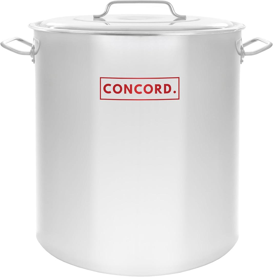 Concord Cookware Stainless Steel Stock Pot Kettle, 60-Quart