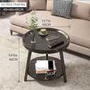 Sofa Side Table, Mid Century 2-Tier Round Coffee Table/Bedside Table, Corner Table in Balcony Living Room Small Apartments Hotel Tea Tables (C, 40CM/15.7in)