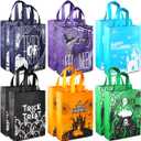 Aviski 12PCS Halloween Trick or Treat Bags, Non-Woven Large Gift Tote Bags with Handles for Gifts Wrapping, Party Supplies, 15 * 11.8 * 3.9inch