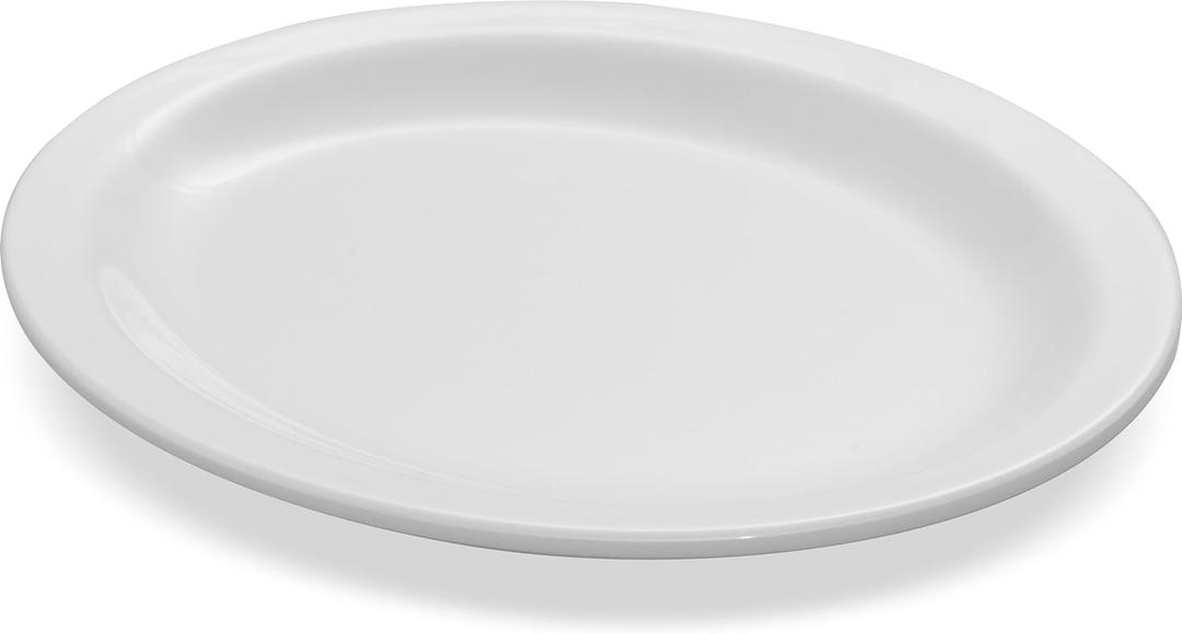 Carlisle FoodService Products Kingline Plastic Oval Platter Oval Tray for Home and Restaurant, Melamine, 12 x 9 Inches, White