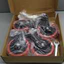 5 Inch Heavy Duty Caster Wheels Set of 4 (2 Swivel & 2 Fixed), 3000 LBS Capacity, Premium Rubber Casters, Silent Rolling for Workbench, Cart, Trolley, Dolly, Industrial-Grade Casters