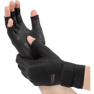 Copper Fit Unisex Hand Relief Compression Gloves (Small-Medium, Black)