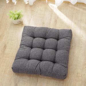 20x20x5 Inch Tufted Seat Cushion Cotton Linen Seat Cushions Non-Slip Chair Pad for Dining Room Kitchen Office Chairs (Dark Grey,20"x20")