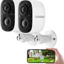 CURISEE Wireless Outdoor Security Camera Wireless 2K Camera for Home Security Battery Security Cameras 2.4GHz WiFi Smart Motion Detection,Color Night Vision,Waterproof, Cloud/SD Storage(2 Pack)
