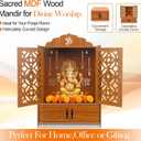 Wooden MDF Temple Mandir, 51x37x27 cm, Pack of 1