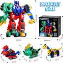 Magnetic Dinosaur Transforming Robot Toys, 6-in-1 Dino Construction Trucks for Kids, Magnetic Car Toys for Boys Girls Age 3 4 5 6 7 8, STEM Educational Christmas Building Gift, Large