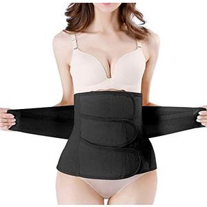 Postpartum Girdle C-Section Recovery Belt Back Support Belly Wrap Belly Band Shapewear, M, Black
