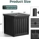 Outdoor Umbrella Base, Patio Side Table with Hole, Outdoor Planter Box, 3-in-1 Umbrella Stand, Fillable 48L Weighted HDPE Decorative Umbrella Holder for Garden Lawn & Pool Side, Black